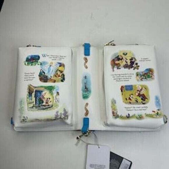 Loungefly Disney Pinocchio Story Book Convertable Backpack Crossbody Bag NWT - Picture 4 of 11